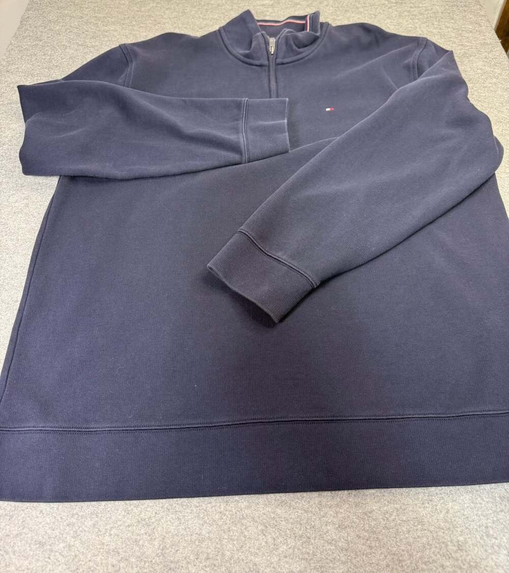Tommy Hilfiger 1/4 Zip Pullover Size XXL Navy Blue Cotton Sweatshirt